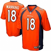 Nike Men & Women & Youth Broncos #18 Peyton Manning Orange Team Color Game Jersey,baseball caps,new era cap wholesale,wholesale hats